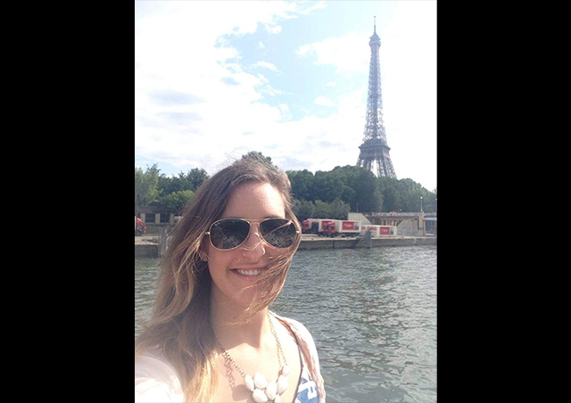 Paris, France - Eiffel Tower / cruising on Seine River in 2014.